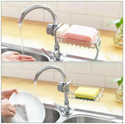 Kitchen Stainless Steel Sink Drain Rack Sponge Holder Stainless Steel Faucet Storage Rack Adhesive Sink Caddy Organizer for Brush Towel Shower Soap Dish for Bathroom Kitchen Hanging Storage Accessories