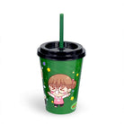 Prince Ware Cool Glass - Kids Tumbler Glass with Straw (Pack of 2)
