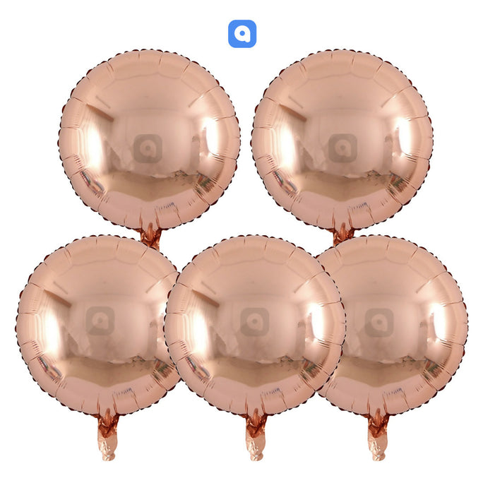 5 Pcs Rose Gold Orbz Theme Foil Balloon Set – Kids Birthday Party Decoration