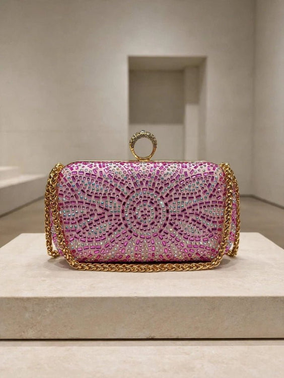 Milli Legacy Luxury Crystal Embellished Evening Clutch Bag