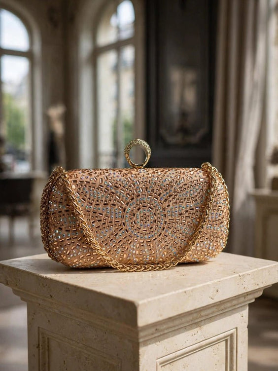 Milli Legacy Luxury Crystal Embellished Evening Clutch Bag
