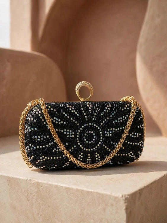Milli Legacy Luxury Crystal Embellished Evening Clutch Bag