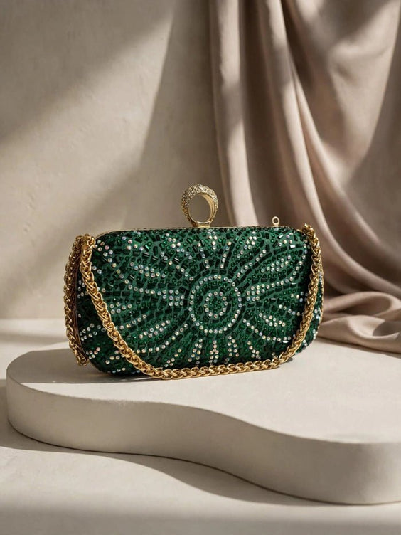 Milli Legacy Luxury Crystal Embellished Evening Clutch Bag