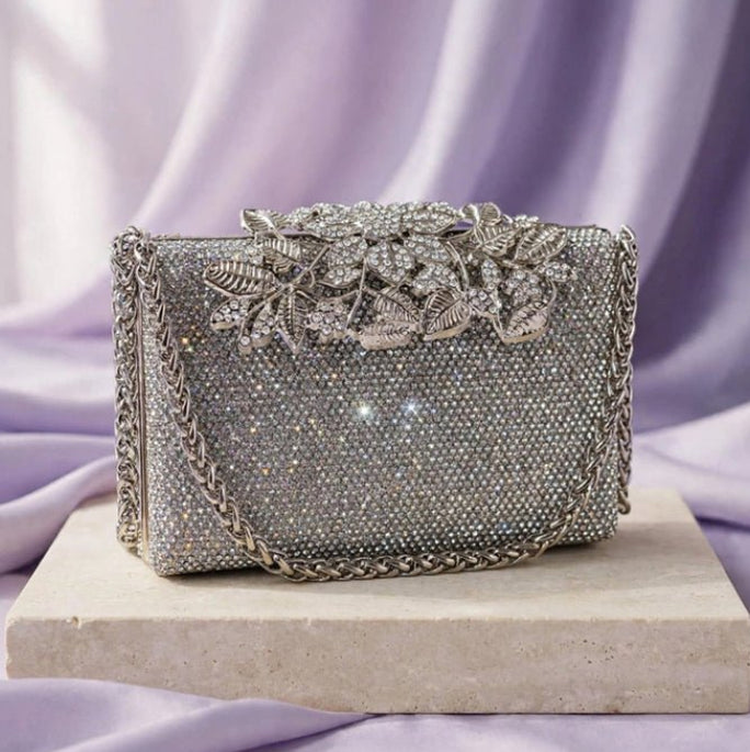 Milli Legacy Crystal Clutch Luxury Bridal Evening Bag