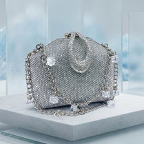 Milli Legacy Luxury Beaded Geometric Clutch With Teardrop Rhinestone Clasp