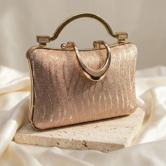 Milli Legacy Glamorous Rose Textured Evening Clutch