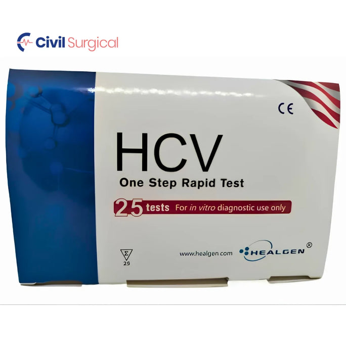Healgen HCV Antibody One Step Rapid Test Kit – Hepatitis C Diagnostic Screening 25 Cassettes Pack