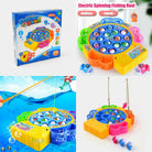 Electric Musical Lightning Battery Operated Fishing Toy Game Set For Kids Boys and Girls - Electrical Rotating 15 Fish Games Music and Sound Toys