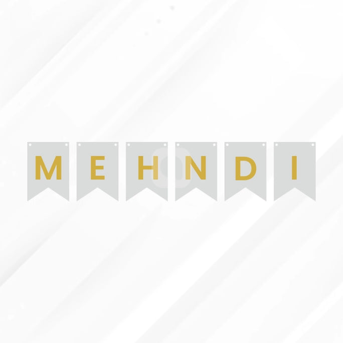 Mehndi Letter Bunting Banner Decoration Set