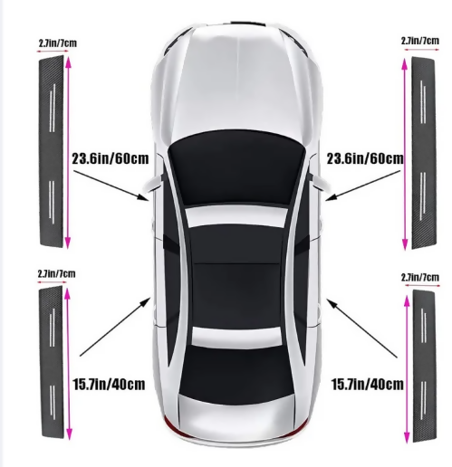 4 PCS Car Styling TRD Emblem Car Door Sill Protector 3D Carbon Fiber Scuff Protective Door Sill Cover Panel Sticker, Car Stickers, Stickers for Car