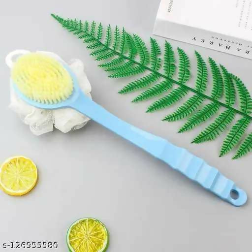 2 In 1 Back Scrubber Bath Long Handle Scrubbing Brush