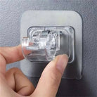 Pack of 2 Transparent PVC Adhesive Curtain Rod Hook Pipe