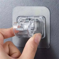 Pack of 2 Transparent PVC Adhesive Curtain Rod Hook Pipe