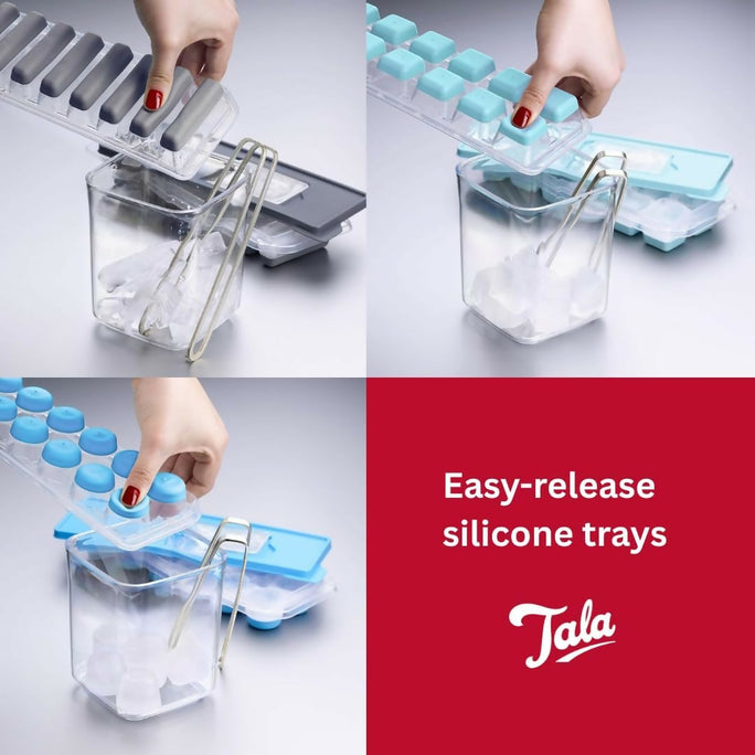 Ice Cube Tray with No-Spill Removable Lid, Quick and Easy Release Silicone Based Will Release Contents with Ease