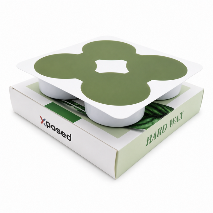 Xposed Chlorophyll Hard Wax 500g – Natural Patented Formula for Sensitive Skin (4 Discs in 1 Tray)