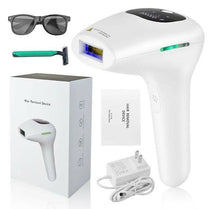IPL Laser Hair Removal Device for Women & Men – Permanent Hair Reduction with Safety Glasses & Razor