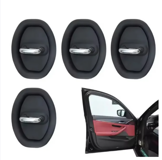 Car Door Lock Cover Pack of 4 - Silicone Door Striker Protector, Dust & Rust Proof, Anti-Noise Door Latch Cover - Black No Ratings