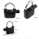 Universal Security Alarm Lock System Waterproof Black Anti Theft Siren 110Dba Alarm Anti Padlock Thickened Shackle Padlock with 3 Keys 1Pcs Polished Finish
