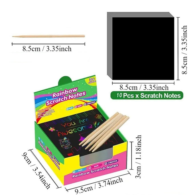 Dazzling Rainbow Scratch Notes Painting Parent Child Interactive Toys Note Cards Handmade Painting