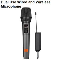 Wireless Single Microphone 2-in-1 | Wired & Wireless Karaoke Mic | Professional