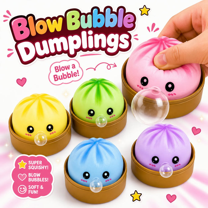 ( 01Pc / Boxs ) / (04Pcs Boxs) Squeeze Toys Box Dumpling Squishy Rising Stress Ball | Soft Desk Stress Relief for Office Home Relaxation