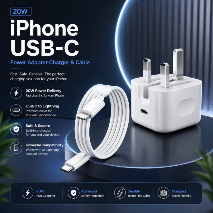 20W PD USB C Fast Charger | USB C to Lightning Charging Cable | Fast Charging
