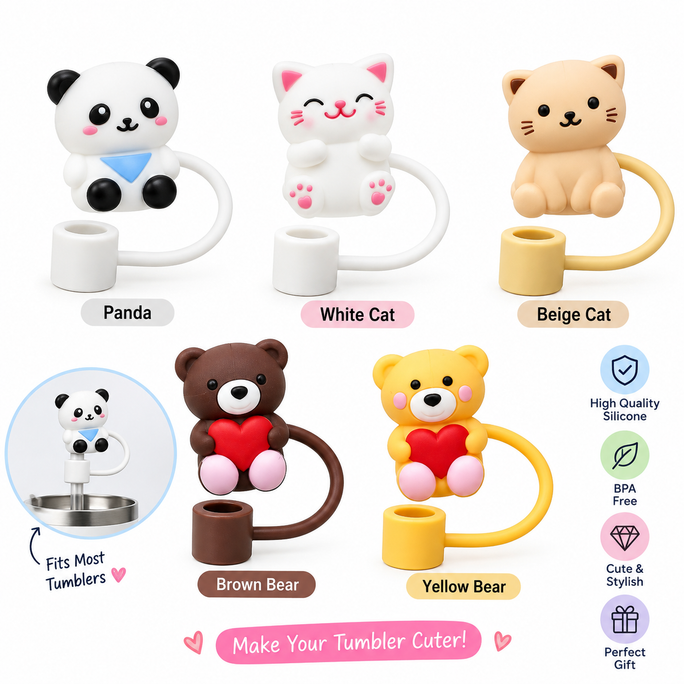 01 Pc Straw Topper Premium Quality Caps for Stanley & Other Tumblers | 10mm Straw Covers Compatible with 30oz & 40oz Tumblers | Reusable Dust-Proof Straw Stoppers