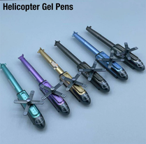 01 pc Creative Helicopter Metal Gel Pen 0.5mm Writing Novelty Kids Toys Stationery