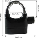 Universal Security Alarm Lock System Waterproof Black Anti Theft Siren 110Dba Alarm Anti Padlock Thickened Shackle Padlock with 3 Keys 1Pcs Polished Finish