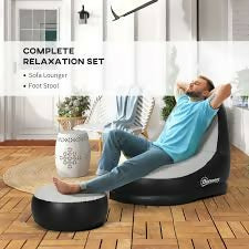 inflatable sofa with foot rest