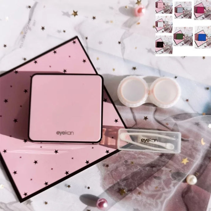 Contact Lens Case High Quality Travel Kit Design Travel Portable Solid Color Lens Cover Container Beauty Pupil Storage Soaking Box Eyewear Accessories
