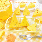 1 PC Fun Cheese Slice Shaped Eraser for School, Office, and Home Use | Kids Students Cool Prizes Stationery Cute Kawaii Creative Rubber School Supplies