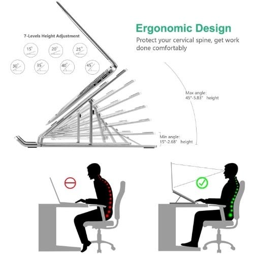 Foldable Adjustable Aluminum Laptop Stand | Portable Desktop Holder with