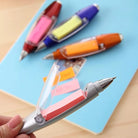 01 pc Creative Ballpoint GEL Pen Portable Hanging Neck Multifunction ball Pens With Note Paper Cute LED Light Pen Novel School Supplies Multifunctional Ballpoint Pen Note Paper Lamp Ballpen