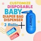 01 Dispenser + 02 Rolls Disopsable Baby Diapers Bag Box Kit Portable Baby Diapers Platics Bags Pet Waste Bag Box Kit Portable Baby Diapers Platics Bags Rubbish Bags Garbage Bag Removable Box Nappy Bag with Rope/hooks