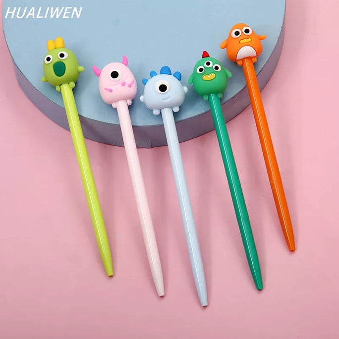 01 pc Creative Cute Cartoon Pen Little Monster Animal Shape Gel Pen 0.5mm Black Refill Ink School Office Writing Stationery