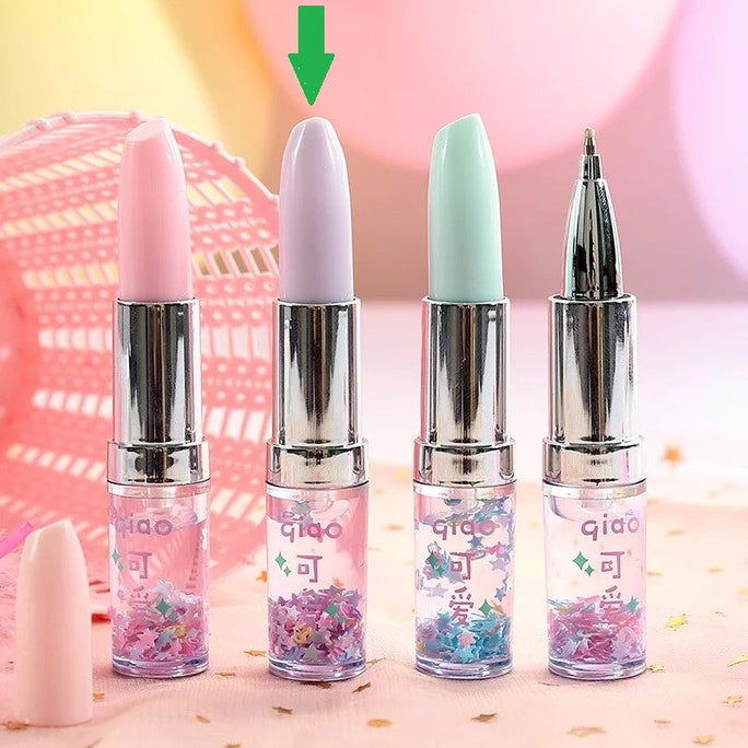 01/2/4 Pc Lipstick Gel Pen Girls Creative and Attracive Colorful Cute Stationary Pen Office Pen ball point Pen