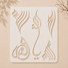 Casvena Allah in 5 Font Styles Islamic Calligraphy Stencil for Wall and Canvas Painting