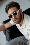 Rave ClassicRave White Square Sunglasses , UV400 Fashion Shades
