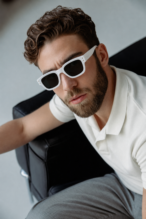 Rave ClassicRave White Square Sunglasses , UV400 Fashion Shades