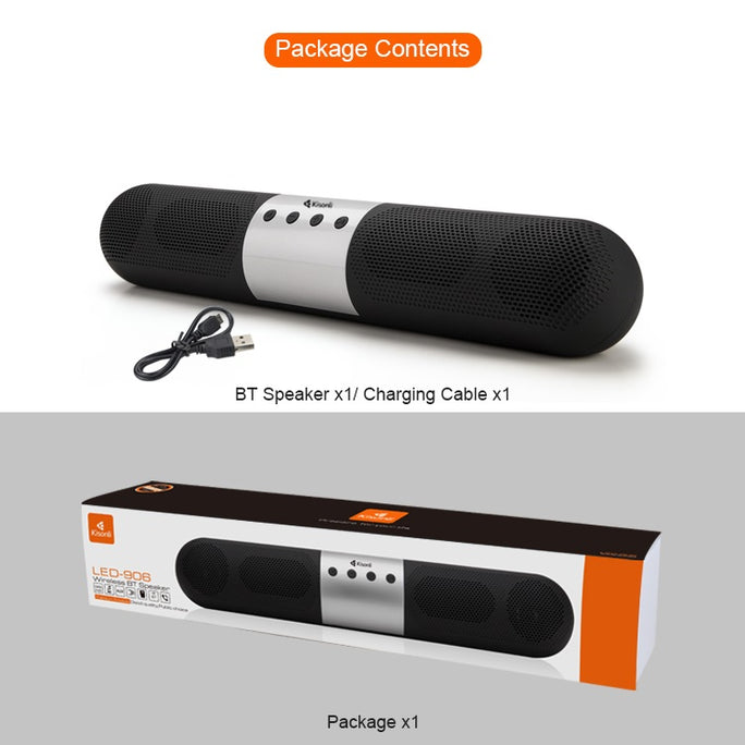 Kisonli LED 906 & LED 800B Bluetooth Speaker | Wireless BT 5.1 Sound Bar with