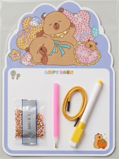Cute Capybara Diamond Art Kit - DIY Hanging Mini Diamond Painting Set - Beginner Friendly Gem Art Craft with Tools Included