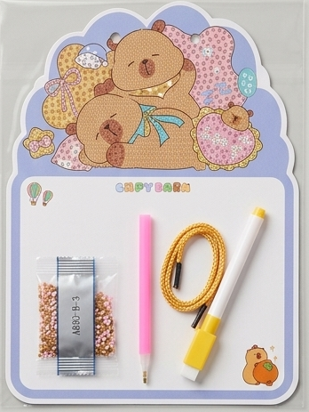 Cute Capybara Diamond Art Kit - DIY Hanging Mini Diamond Painting Set - Beginner Friendly Gem Art Craft with Tools Included
