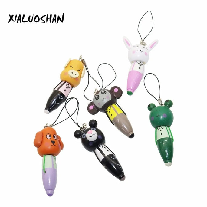 1 Pc Wood Mini Ballpoint Pen Animal Portable Ballpen Novelty Wedding Gift Caneta Stationary Office Material School Supplies