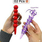 02 Pcs Red Spider-Themed Rolling Ball Pen with 6 Spheres, Web Pattern Design, return gift for kids, Set of 2
