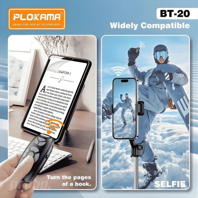 Plokama BT-20 Bluetooth Wireless Remote Selfie Shutter Smartphone Camera