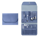 Set Of 16 Nail Clipper, Stainless Steel Manicure Kit With Folding Bag, Professional Pedicure Beauty Tools Set