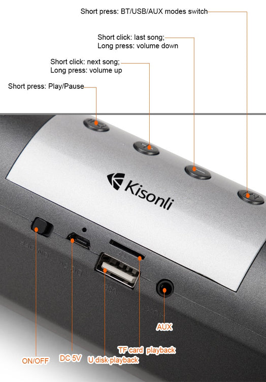 Kisonli LED-909 LED-805 LED-906 LED-913 Desktop Wireless Speaker Bluetooth