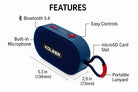 H32 Portable Bluetooth Speaker Deep Bass HiFi Stereo 7W Wireless Audio FM Radio