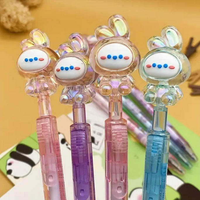 01Pc New Design Crystal Rabbit Bunny Gel Pen 0.5mm Cute Pens for School